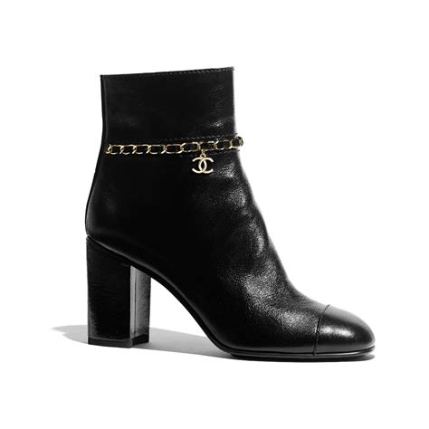 chanel leather boot with heel